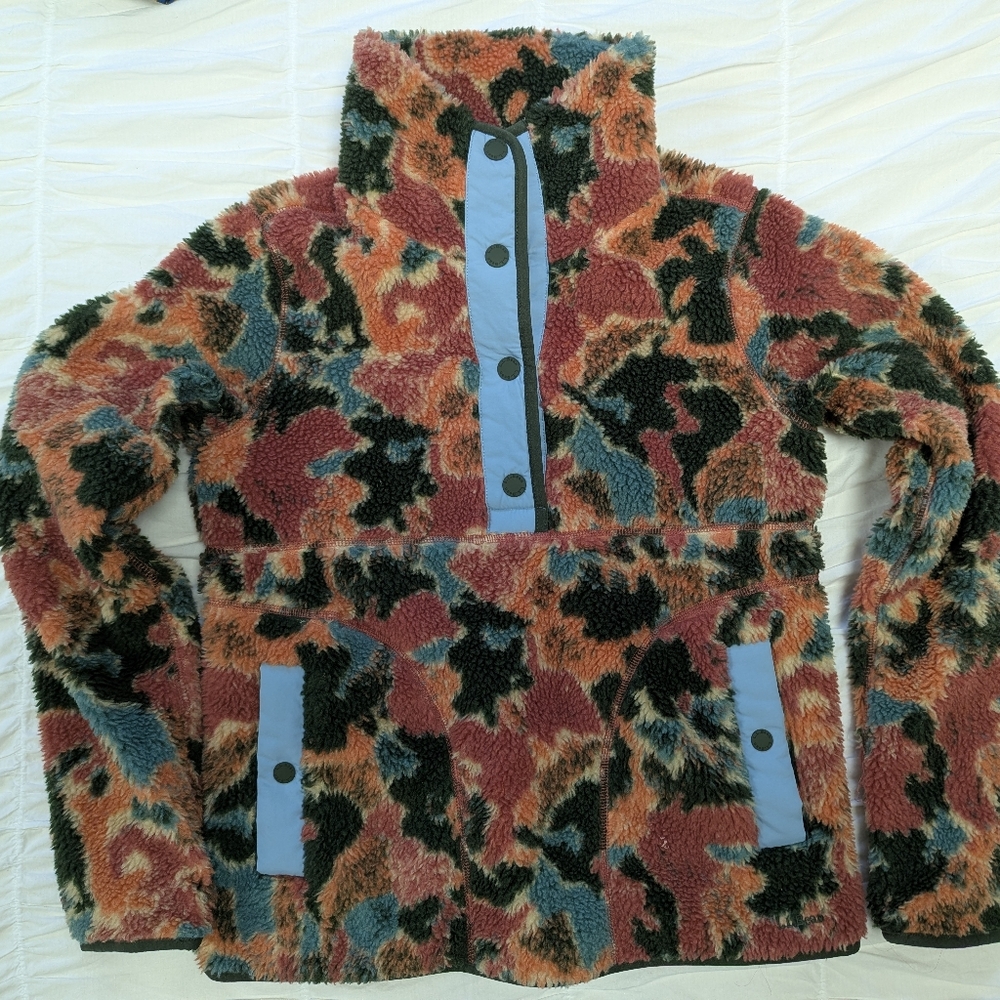 LL Bean Colorful Women's Fleece Jacket with Button Accents Size XXS
